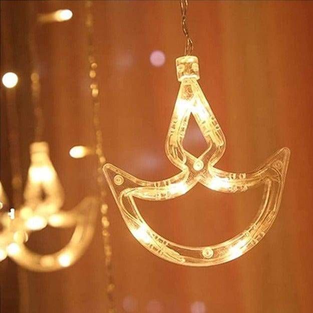 6*6 Diya Curtain Light With Different Flashing Mode