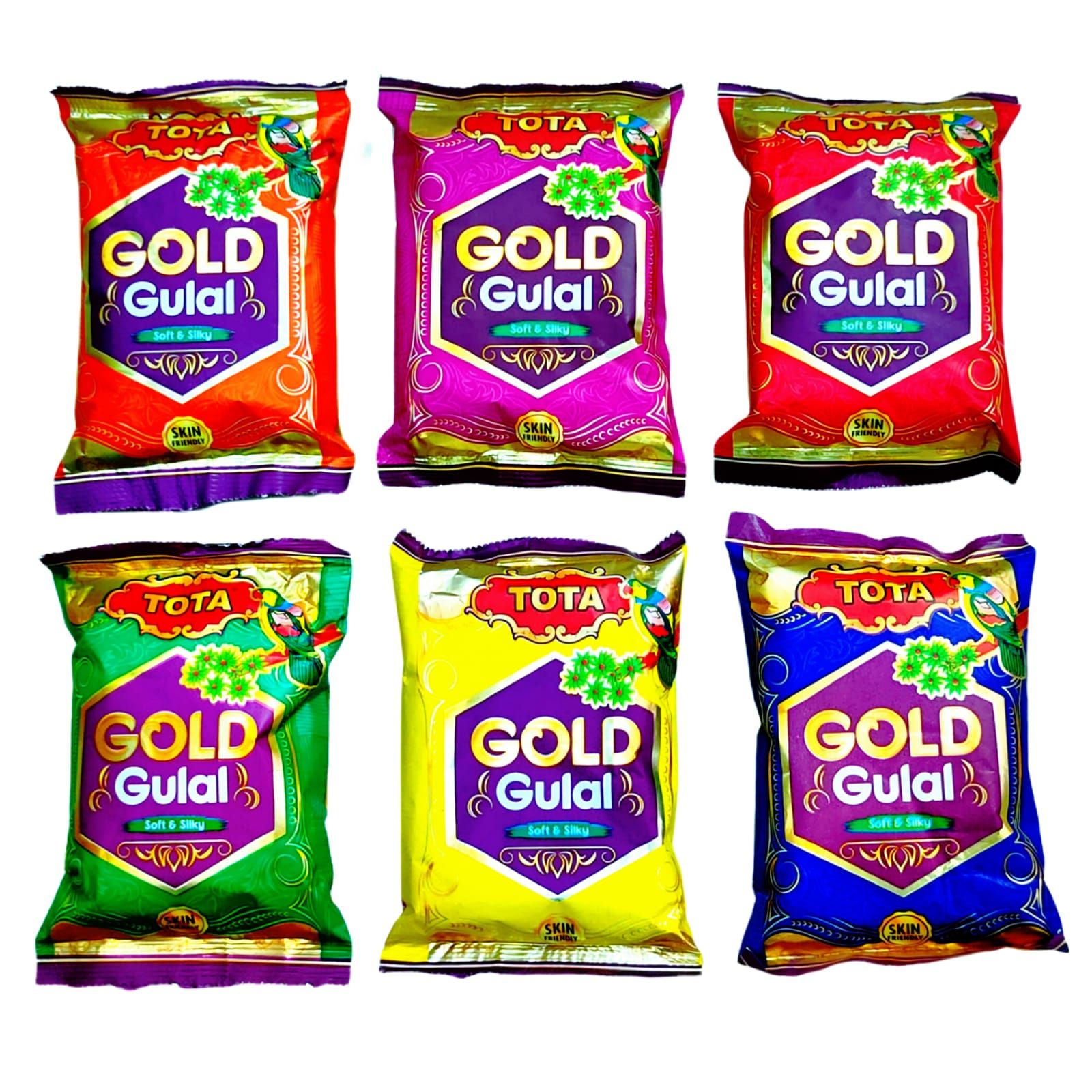 Tota Brand - Tota Gold Gulal | Soft And Silky (80g) (5 Piece Pack)