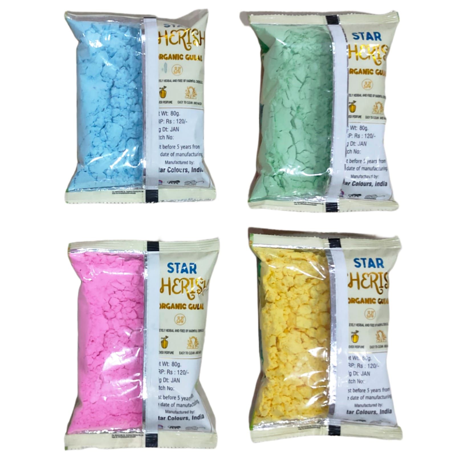 Star - CHERISH Organic Gulal (80gm) (5 Piece pack)