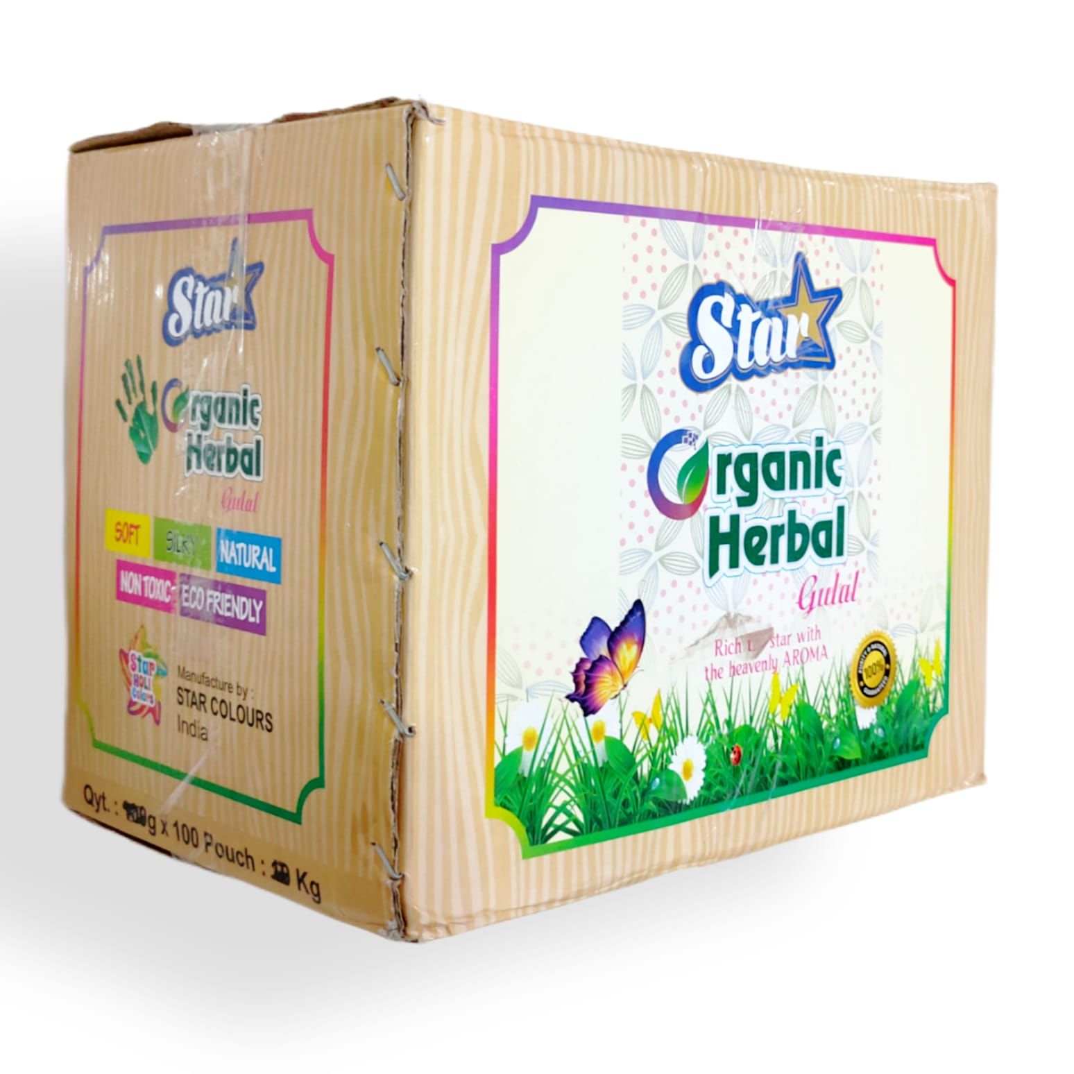 Star - Organic Herbal Gulal (80gm) (5 Piece Pack)