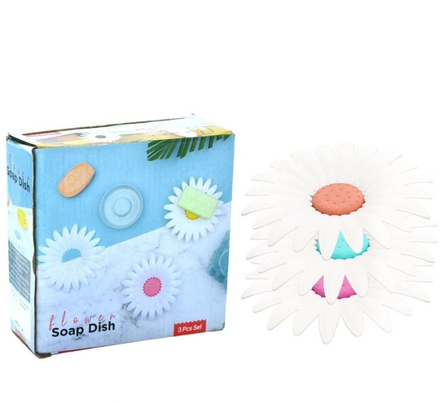 Flower Soap Dish (3 Piece Pack)
