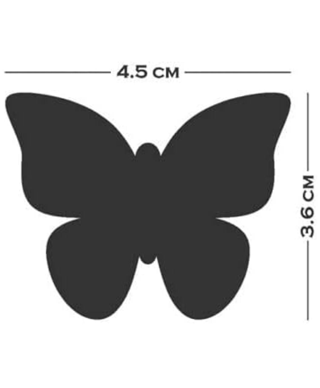 Silver Colour Butterfly Mirror Stickers For Decoration-(4.5cm*3.6cm) (20 Piece Pack)