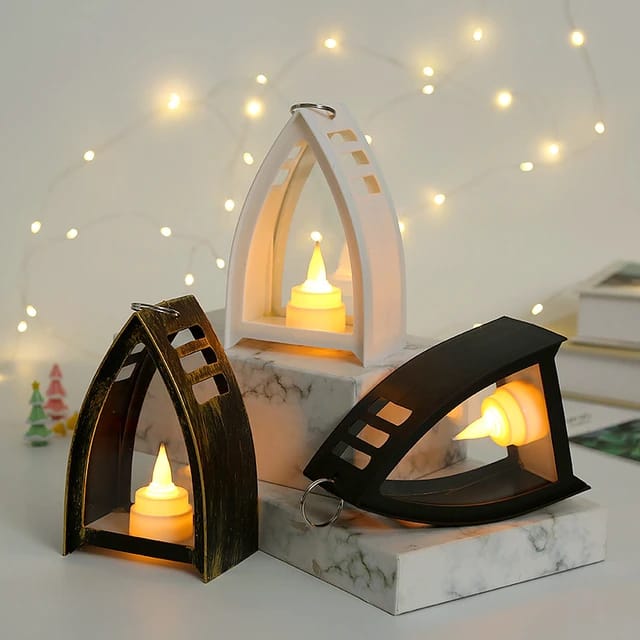 Triangle Shaped LED Lantern Height: 16CM