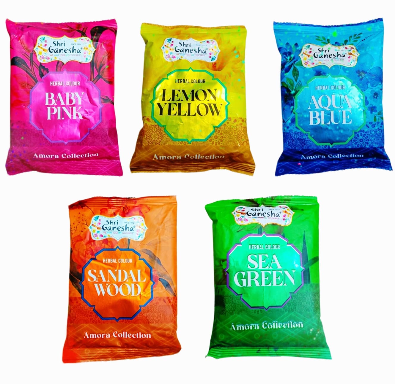 Amora Herbal Organic Gulal (80g) (5 Piece Pack)