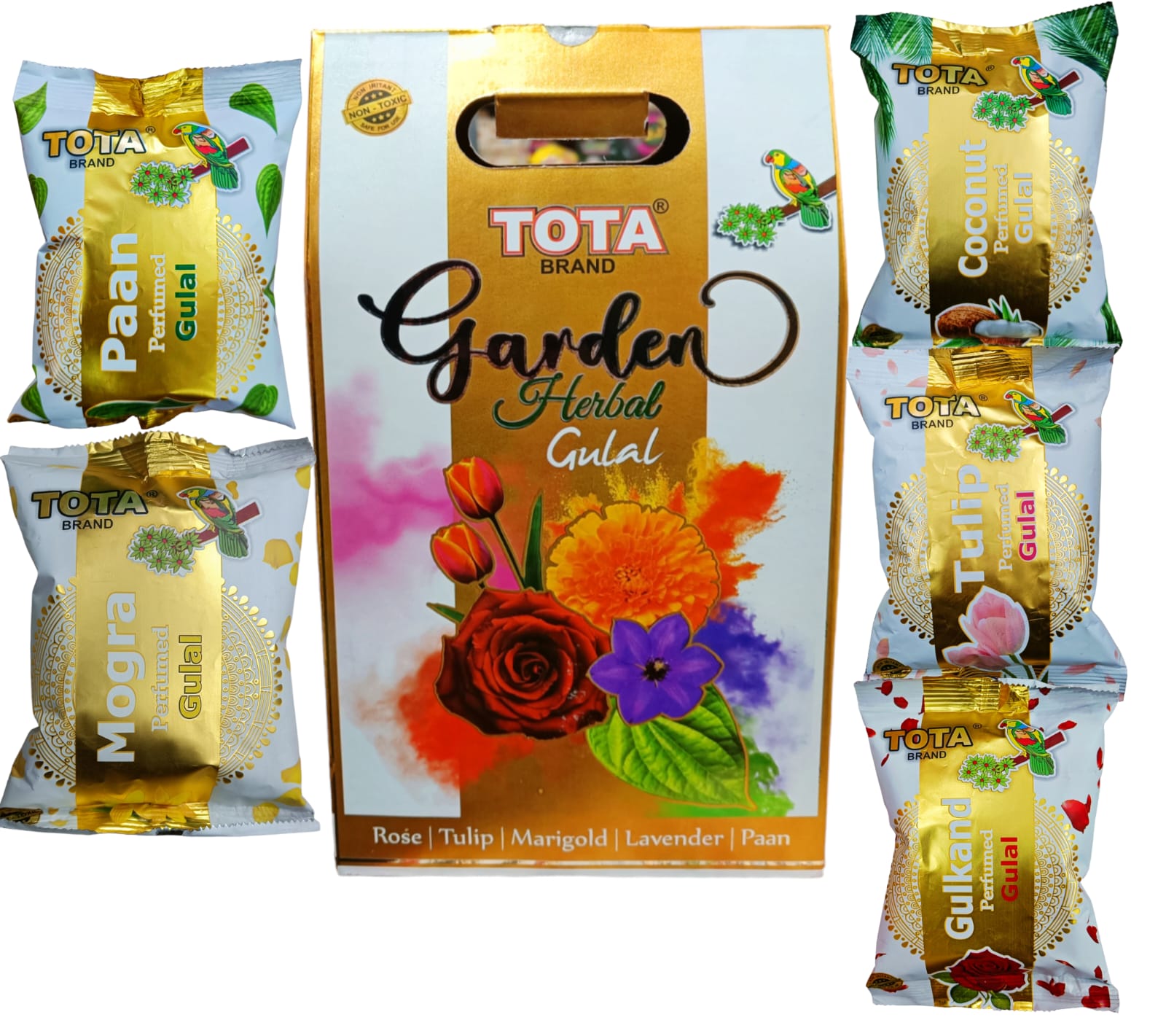 Tota Brand - Garden Herbal Gulal Gift Pack (10 Piece Pack)