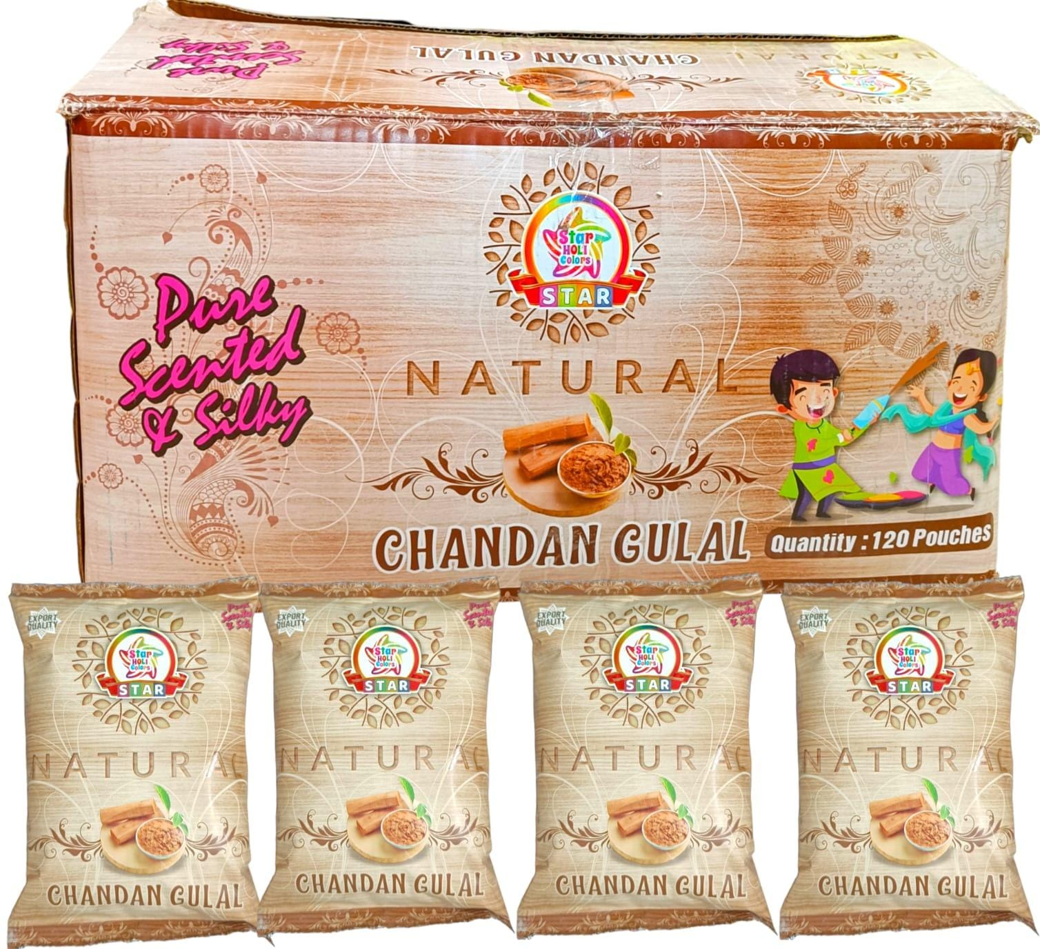 Natural Chandan Gulal (100g) (MRP 50/-) -(5 Cartoon) (120 Piece Pack)