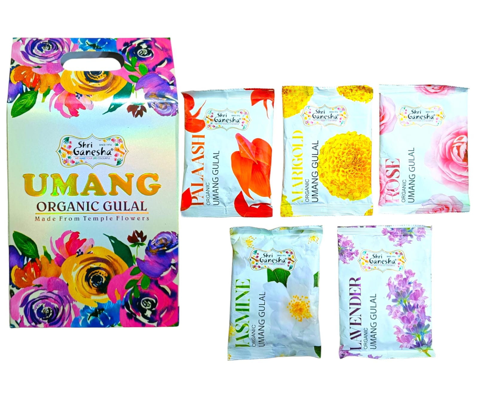 Shree Ganesha - Umang Organic Gulal Gift Pack (1 Piece Pack)