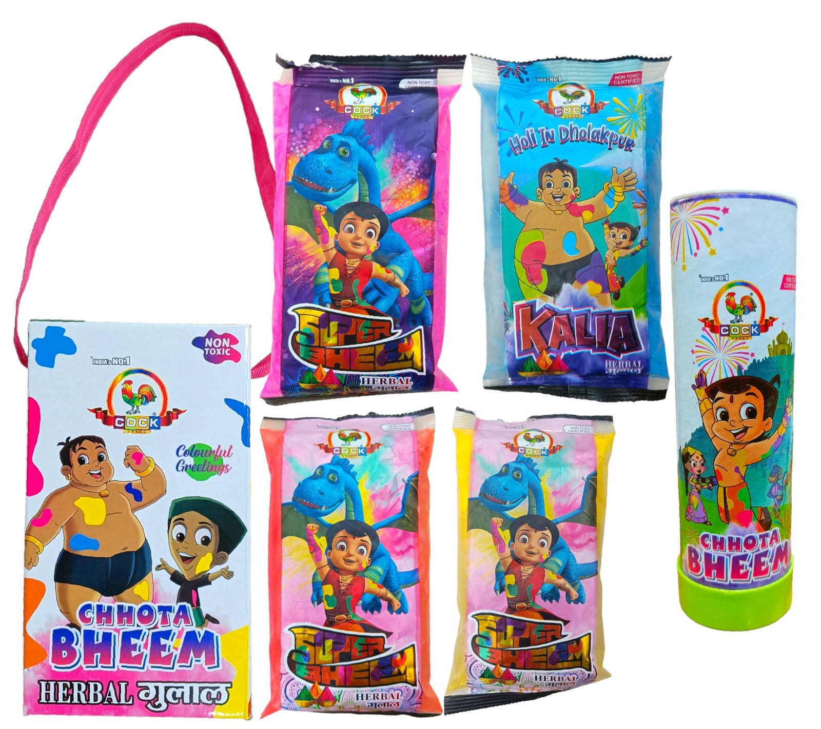 Murga Brand - Chota Bheem Gulal Gift Pack (10 Piece Pack)