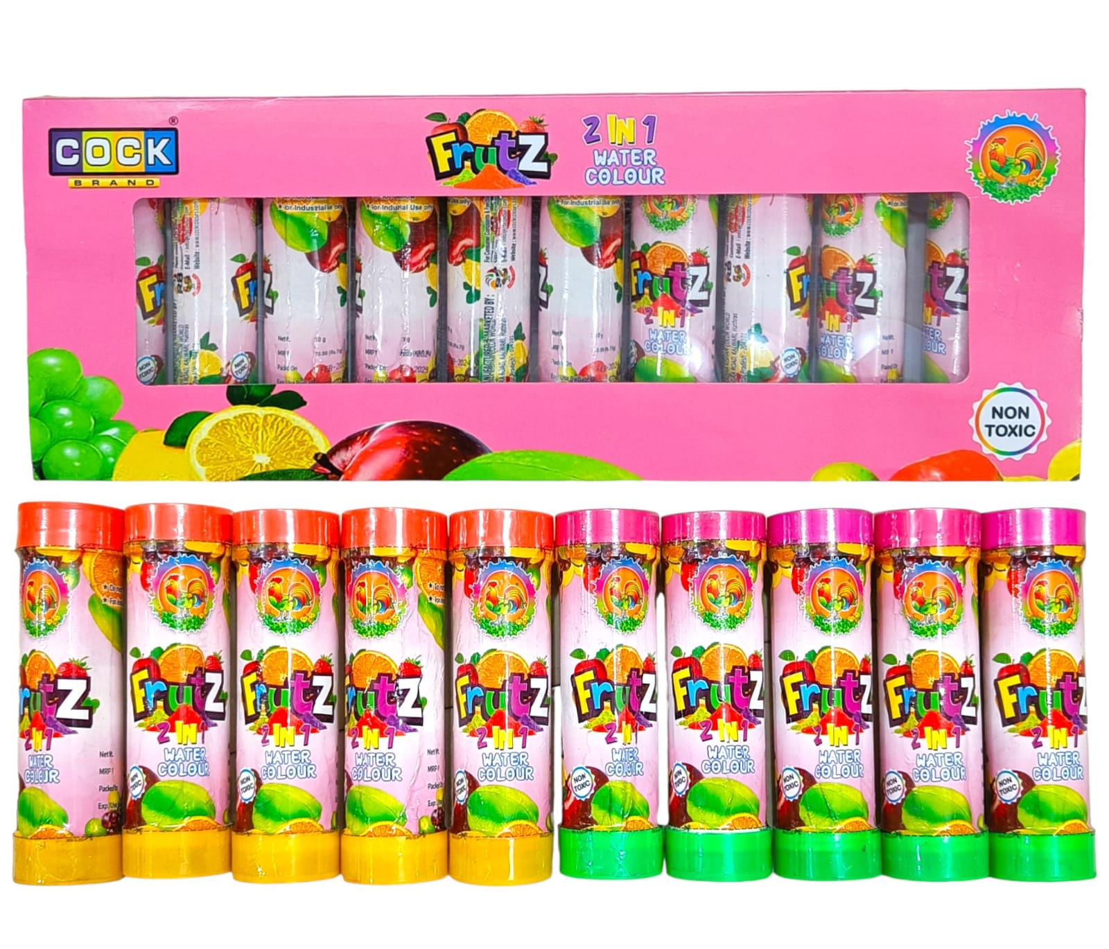 Murga Brand - Frutz 2in1 Water Colour Rang (10 Piece Pack)