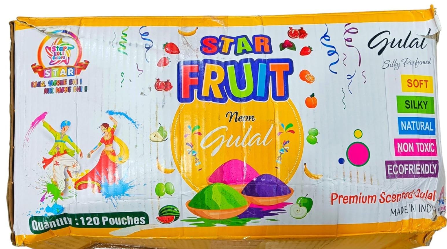 Star Fruit Neon Gulal (100g Each) -(1 Cartoon) (120 Piece Pack)
