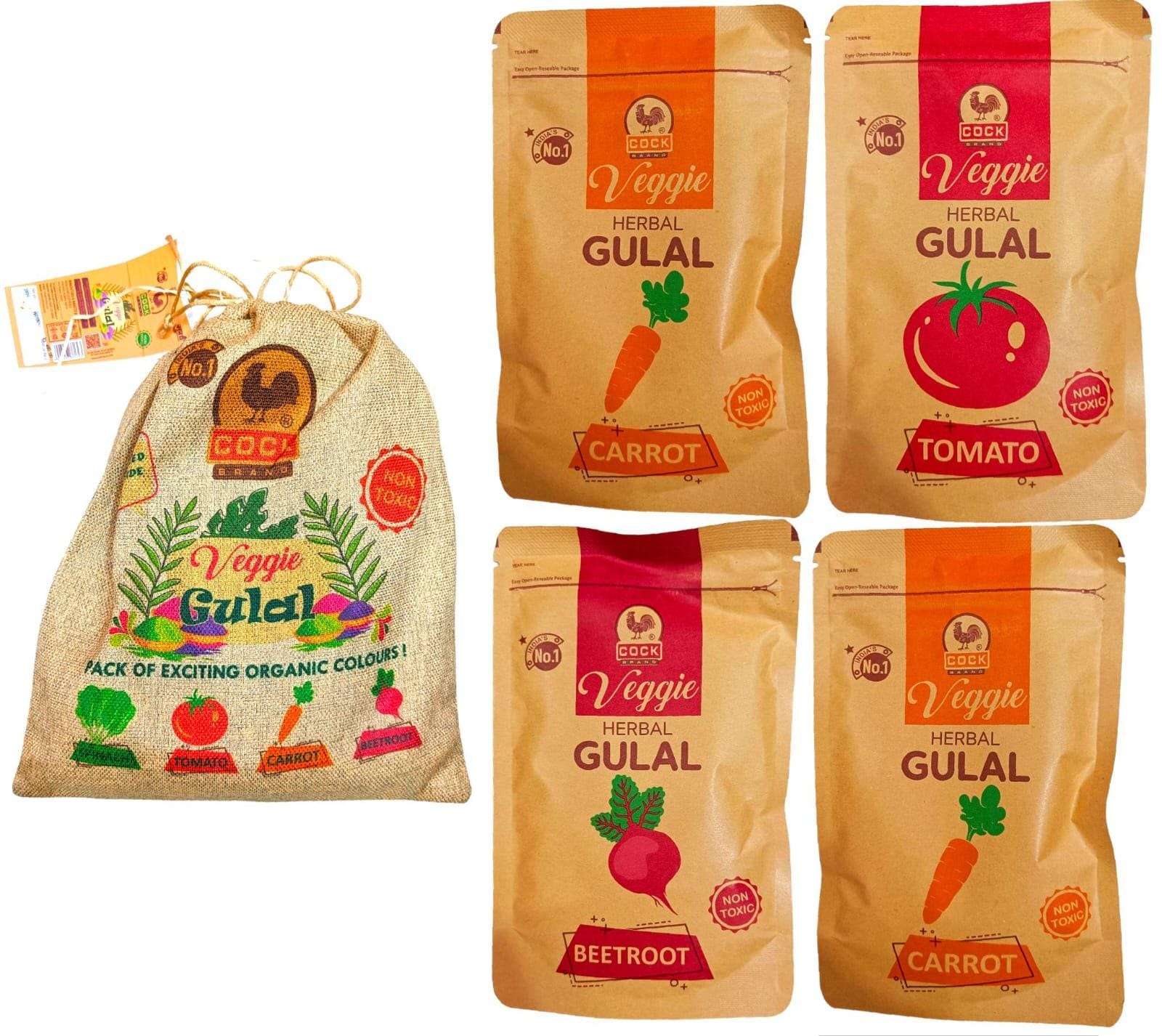 Murga Brand - Veggie Gulal Gift Potli  (6 Packet) (4 Piece Pack)