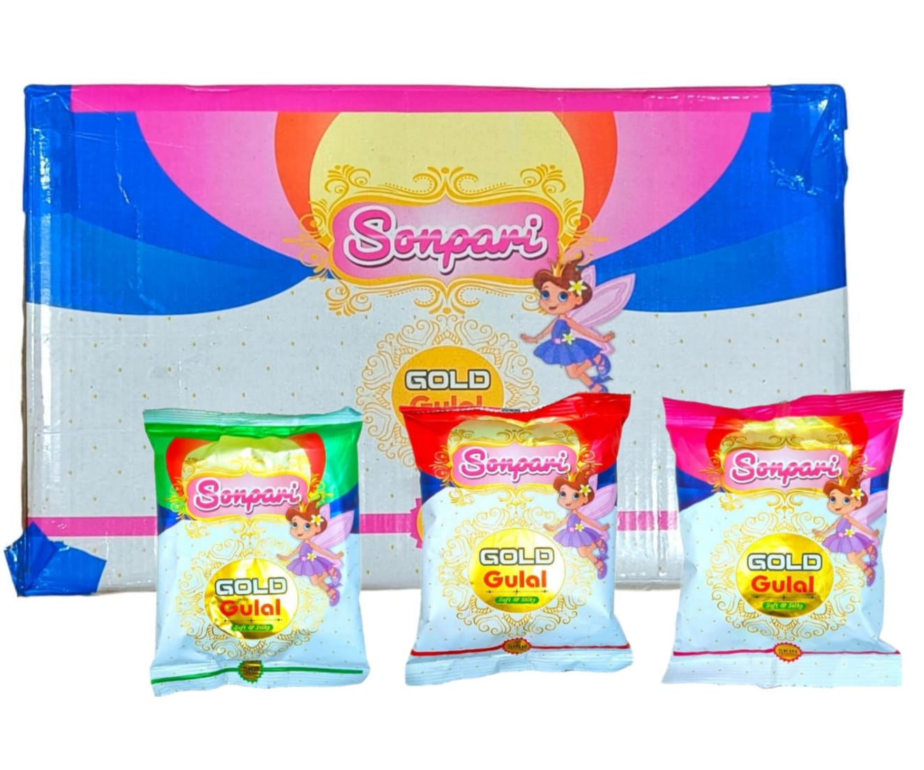Sonpari Gold Gulal (80g) -(1 Cartoon) (100 Piece Pack)