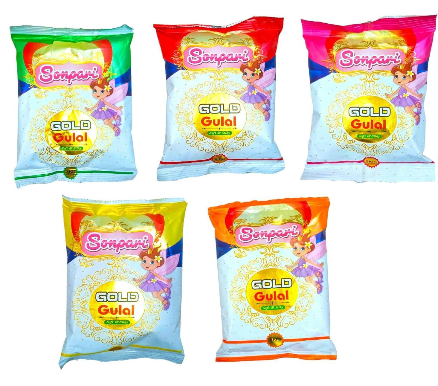 Sonpari Gold Gulal (80g) -(1 Cartoon) (100 Piece Pack)