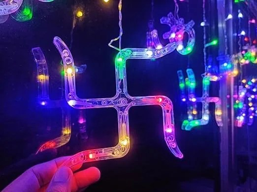 6*6 OM Swastik Curtain Light With Different Flashing Modes