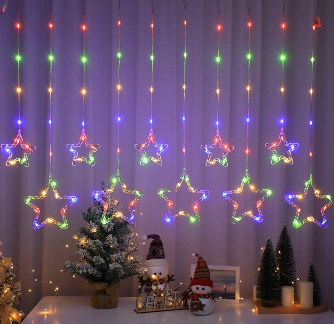New 5+5 Crystal Star Multicolour Curtain Light