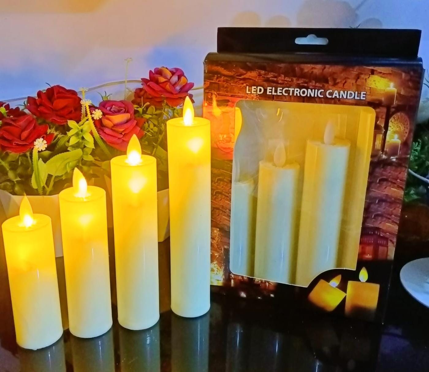 Realistic Flickering Candle Set (4 Piece Pack)