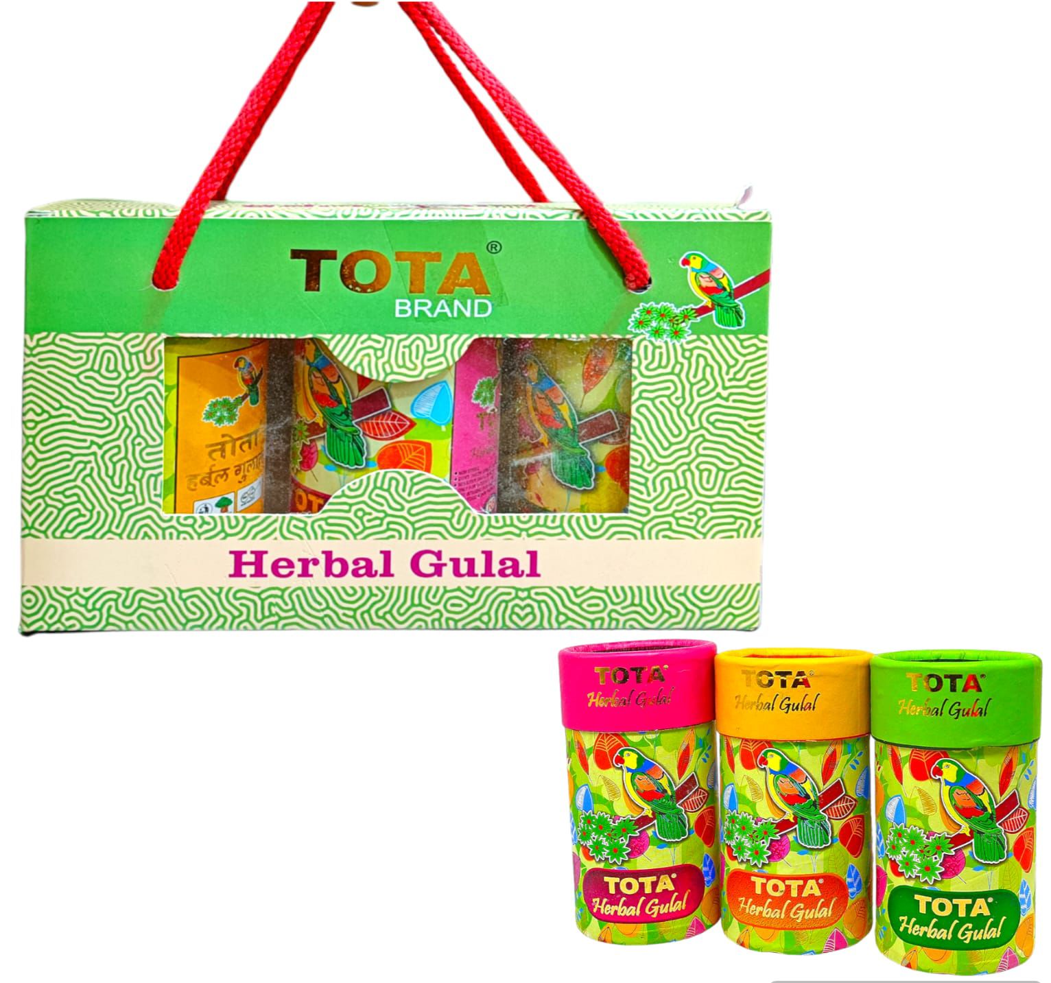 Tota Brand - Herbal Gulal Gift Pack Of 3 Gulal Box (1 Piece Pack)