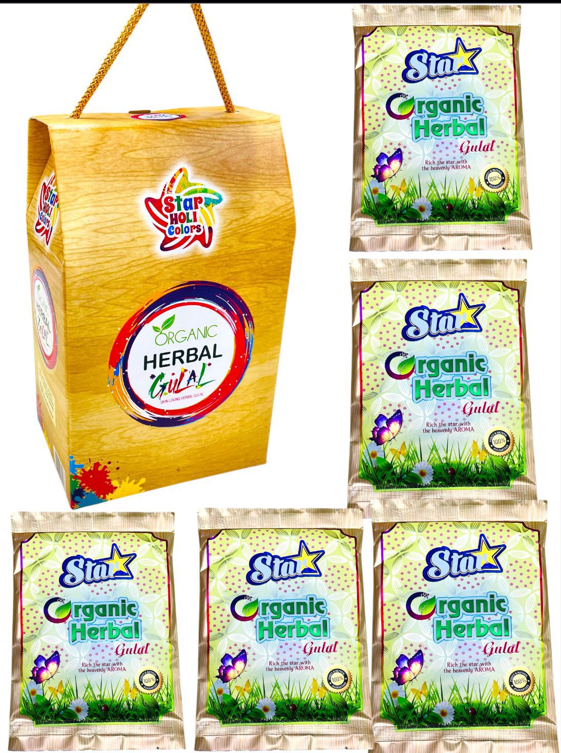 Star Organic Herbal Gulal Gift Pack 