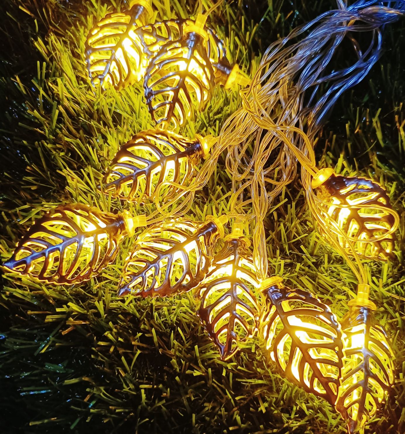 Silver Metal Leaf String Light (10 Leaf)