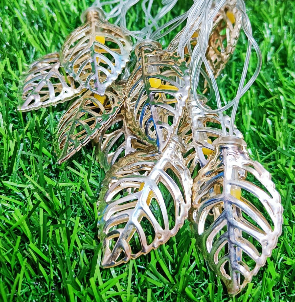 Silver Metal Leaf String Light (10 Leaf)
