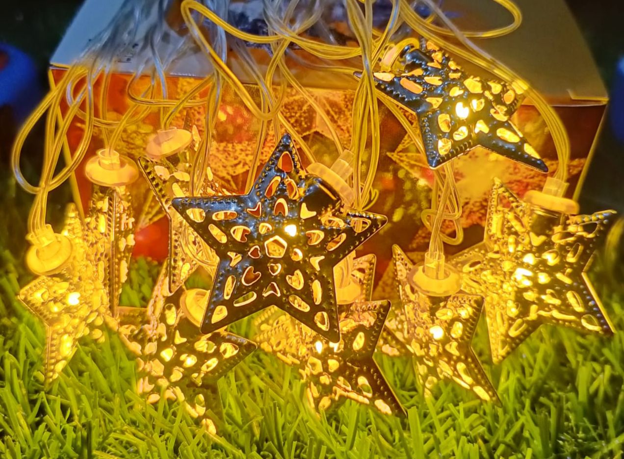 Silver Metal Star String Light (10 Star)