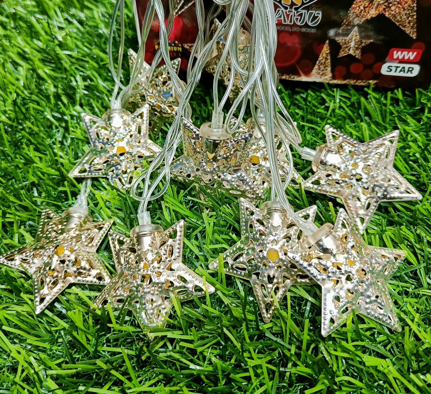 Silver Metal Star String Light (10 Star)