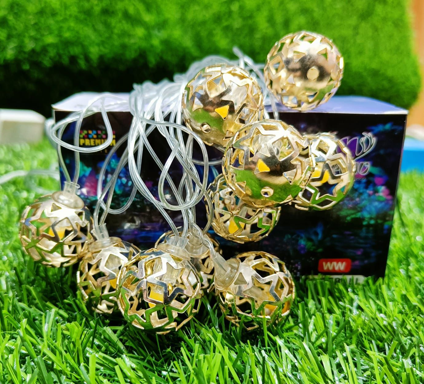 Silver Metal Gola String Light (10 Ball)