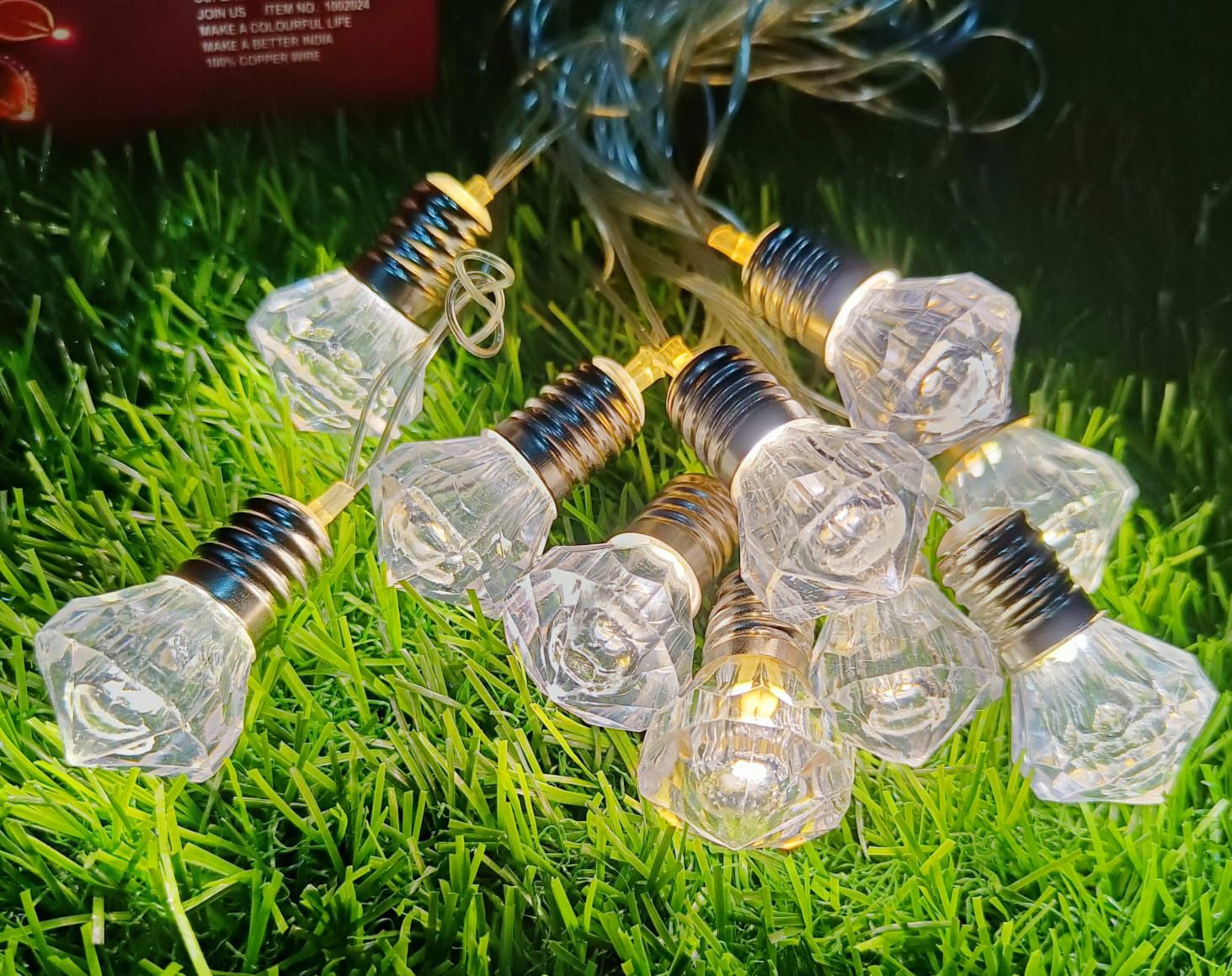 Big Holder Design Crystal Bulb String Light (10 Bulb)