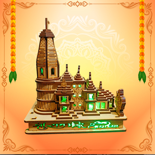 Shree Ram Janmbhumi Mandir with 7 Multicolour Lighting