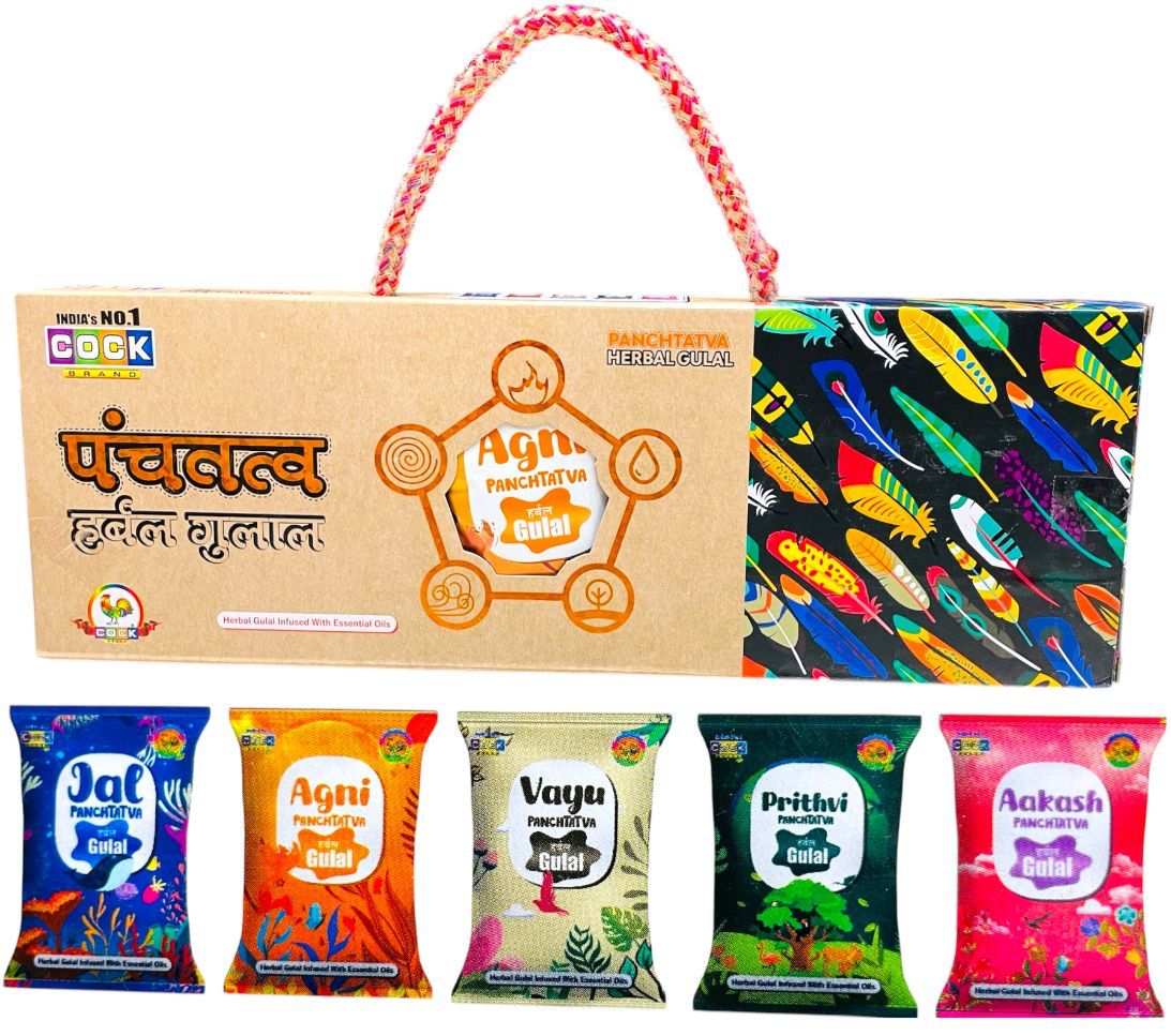 Murga Brand - Panch Tatva Herbal Gulal Gift Tray (100g*5 Pouch)